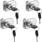 Paquet de 4 verrous de scurit pour vitrine de vitrine  porte en verre  double ouverture, convient ...