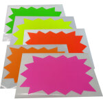 Paquet de 50 (5 couleurs, 3 x 4, 7 po) enseignes de vente neon starburst pour affichage de magasin de ...