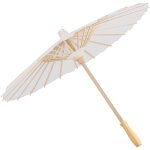 Parapluie dcoratif en papier de couleur blanche pour dcor d'cole (60 cm)