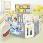 Parc activités pliable bébé barrière sécurité sac rangement hdpe 118x160x64cm blanc gris cw11233 Parc activités pliable bébé barrière sécurité sac rangement hdpe 118x160x64cm blanc gris cw11233