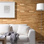 Parement bois chne huil revtement mural 200mm 1m