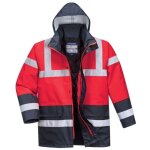 Parka haute visibilit� portwest bicolore traffic rouge / bleu marine 3xl