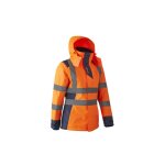 Parka de travail haute visibilit� femme hora - orange hv / marine s