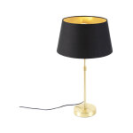 Parte - lampe de table avec abat - jour - 1 lumi�re - � 320 mm - noir et or - classique / antique - �clairage ...