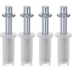Paryou - lot de 4 pivots suprieurs  deux volets de 9, 5 mm  ressort pour porte accordon pliante