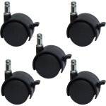 Paryou - roulettes de rechange pour chaise de bureau ou tabouret de 5, 1 cm - avec frein (lot de 5)