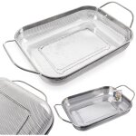 Passoire de cuisine en acier, plat � griller, anett 43x25x9cm orion 124483