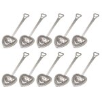 Passoires � th� en forme de c?ur, louche, passoires � th� en acier inoxydable 304, 10 pi�ces