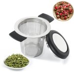 Passoire  th en vrac, passoire  th en acier inoxydable avec poigne en silicone rsistant  la chaleur, ...