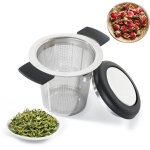 Passoire � th� en vrac, passoire � th� en acier inoxydable avec poign�e en silicone r�sistant � la chaleur, ...