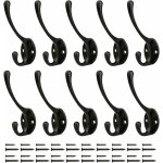 Pat�res murales, grands crochets en m�tal style vintage, lot de 10, noires, id�ales pour la salle de ...
