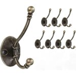Patere murale vintage, 8 crochets muraux lourd m�tal crochet double pour suspendre des v�tements vestes ...