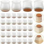 Patin chaise silicone 34 pi�ces, embout de chaise en feutre rond & carre patins pour meubles ni clou ...