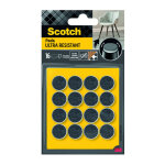 Scotch lot de 16 patins feutre adh�sif, scotch, diam. 17 mm, gris