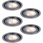 Paulmann - lot de 5 spots encastrables pour meubles, ronds, en aluminium bross, spots mobiles pour le ...