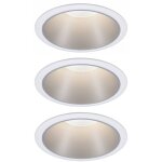 Paulmann licht - paulmann 93410 cole coin spot encastrable jeu de 3 led 6 w blanc, argent q692442