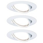 Paulmann - 93422 base spot encastrable jeu de 3 led gu10 15 w blanc