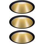 Paulmann licht - spot encastrable paulmann 93404 cole coin jeu de 3 led 6 w noir, or q692452