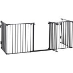 Pawhut - barri�re de s�curit� parc enclos chien modulable pliable porte verrouillable int�gr�e 5 panneaux ...