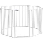 Pawhut - barrire de scurit parc enclos chien modulable pliable porte verrouillable intgre 8 panneaux ...