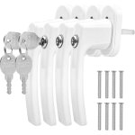 Pcs poign�e de fenetre � cl� en aluminium, poignee de fen�tre verrouillable pour s�curit� enfant, poign�e ...