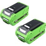 Pdstation - lot de 2 batteries de rechange 40v 6000mah gwl1820 29462 pour batterie li - on greenworks ...