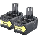 Pdstation 2pack 5000ah 18v li - ion remplacement pour batterie ryobi p108 p107 p106 p105 p104 p103 p109 ...