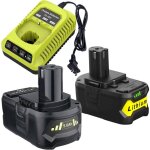 Pdstation - batterie de rechange 5, 0 ah pour ryobi 18 v et chargeur p117, compatible avec les batteries ...