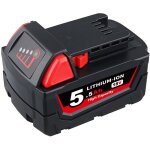 Pdstation - pour milwaukee m18 18v 5. 0ah lithium xc battery 48 - 11 - 1860 48 - 11 - 1850 m18b5 48 - ...