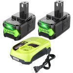 Pdstation - pack de 2 batteries p108 9. 0 ah et chargeur pour batteries ryobi 18 v p108, p102, p104, ...
