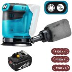 Pedony - ponceuse orbitale �lectrique sans fil 125 mm, sans balais, 6 vitesses, sac � poussi�re � fixation ...