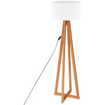 Pegane - lampadaire en bois coloris blanc - diam�tre 39, 5 x hauteur 141 cm