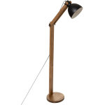 Pegane - lampadaire sur pieds en bois de pin et fer coloris naturel / noir - longueur 52 x profondeur ...