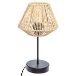 Pegane - lampe  poser, lampadaire droit coloris beige et mtal coloris noir - diamtre 19, 5 x hauteur ...