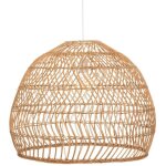 Lampe suspendue, suspension luminaire en bois de rotin coloris beige et fer blanc - diamètre 58 x hauteur ... Lampe suspendue, suspension luminaire en bois de rotin coloris beige et fer blanc - diamètre 58 x hauteur ...