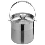 Pegane - seau glace en acier inoxydable, double finition - dim : d 15 x h 15cm