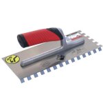 Peigne en acier 28 cm denture inclin�e 45� pour mortier colle ? poign�e ergonomique rubiflex ? 75924