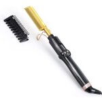 Peigne lissant �lectrique � chaud, brosse lissante � barbe portable en c�ramique, peigne anti - br�lure ...