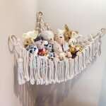 Peluche jouet hamac macram� avec lumi�re, coin jouet coin hamac organisateur support d'affichage filet ...