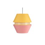 Pendentif 3 abat - jour trajano1xe27 rose / jaune regx35x35 cm