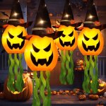 Pendentif halloween lumi�re blanche chaude 2060cm 4 chapeau de sorcier ornements de citrouille lumi�res ...