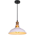Pendentif luminaire lustre suspension retro industrielle lampe de fer - blanc