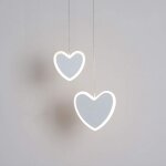 Pendentif simple moderne, lampe suspendue en forme de coeur  accrochage avec abat - jour blanc, pour ...
