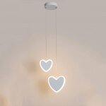 Pendentif simple moderne, lampe suspendue en forme de coeur  accrochage avec abat - jour blanc, pour ...