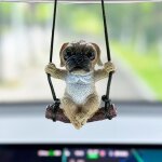 Pendentif voiture chien carlin mignon, ornement r�troviseur d�coratif et cadeau anniversaire