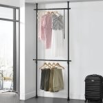 [en. casa] - penderie tlescopique kemi acier laqu 75 - 115 cm noir