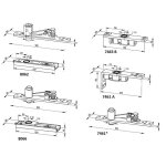 Penture pour pivot haut de sol bts806 montage inf�rieur / sup�rieur - bts - double action - acier dorma ...