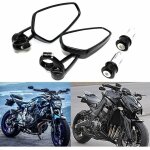 Peny - rtroviseurs de guidon de moto rtroviseurs de moto pour xj6 mt01 mt03 mt07 mt09 (noir)