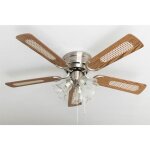 Pepeo - ventilateur de plafond kisa deluxe bn ch�ne / noyer avec �clairage