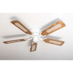 Pepeo - ventilateur de plafond kisa deluxe wh ch�ne / noyer